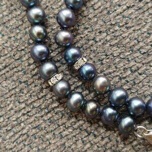 Danbury Mint Black Pearl Crystal Necklace - Midnight Spell